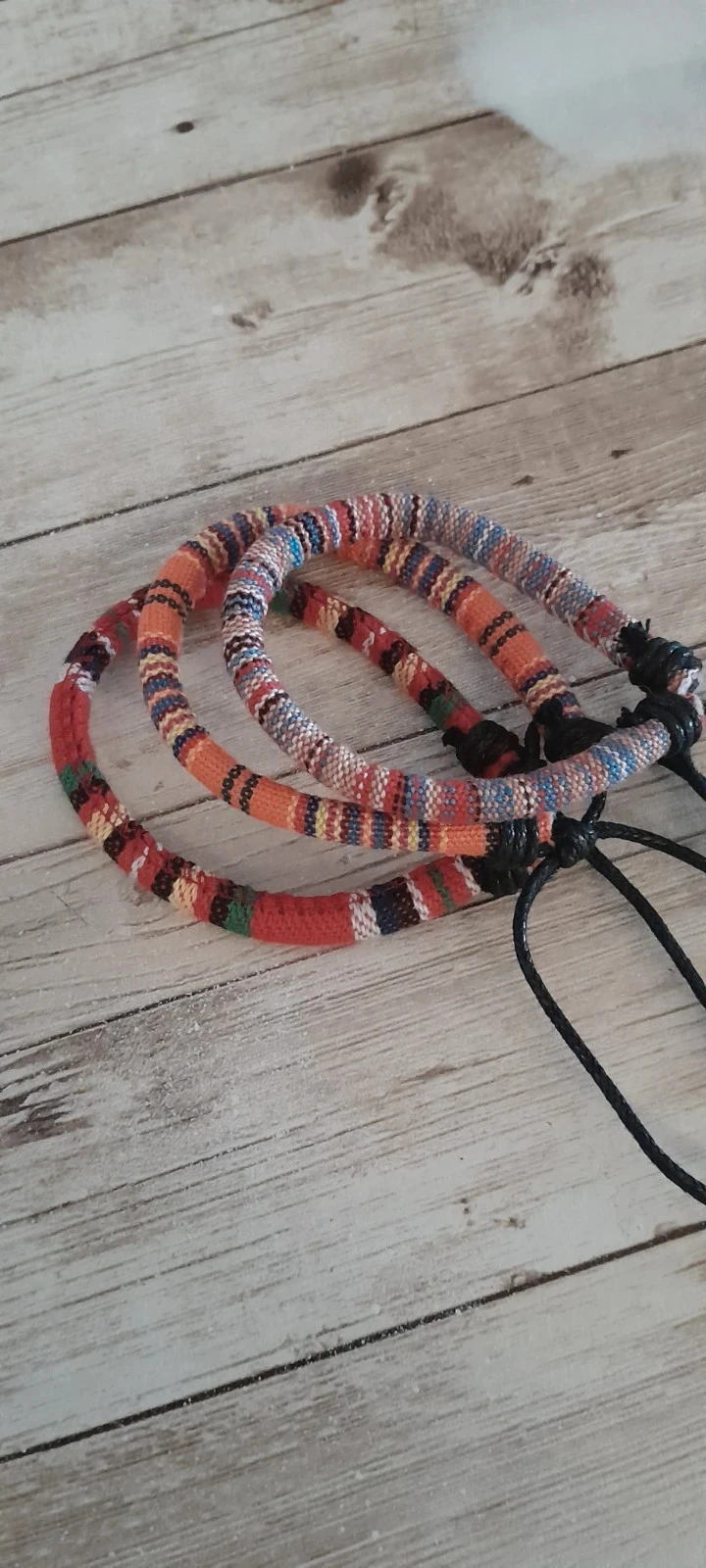 Lot de 3 bracelets tissés main, pour Femme, réglables